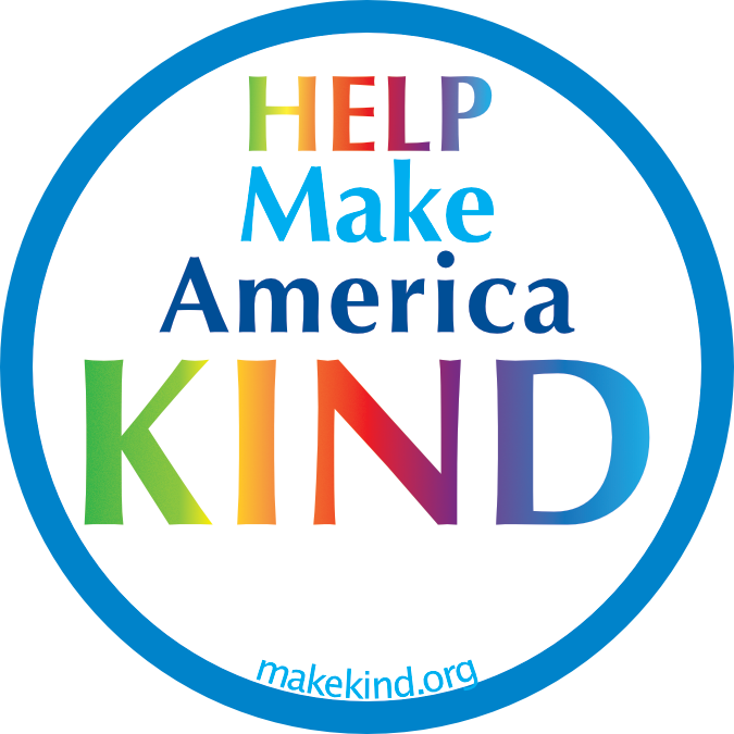 Help Make America Kind button, rainbow HELP