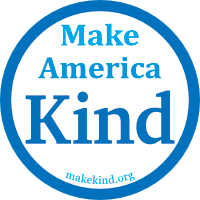 Blue Make America Kind button