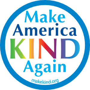 Rainbow Make America Kind Again button
